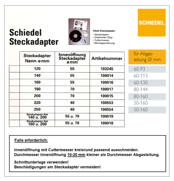 Steckadapter AVANT für Abgasanschluss – Bild 2