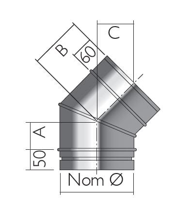 45 Degree Bend - Prima Plus - Schiedel Chimney Systems Ltd.